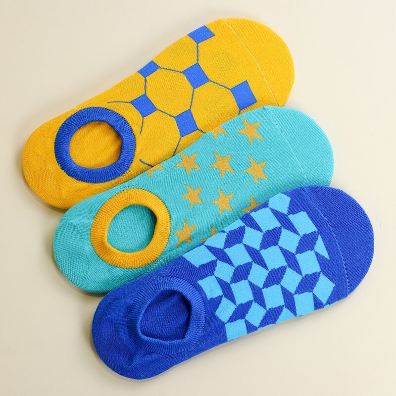 

3pairs Guys Plaid Pattern Socks, Multicolor