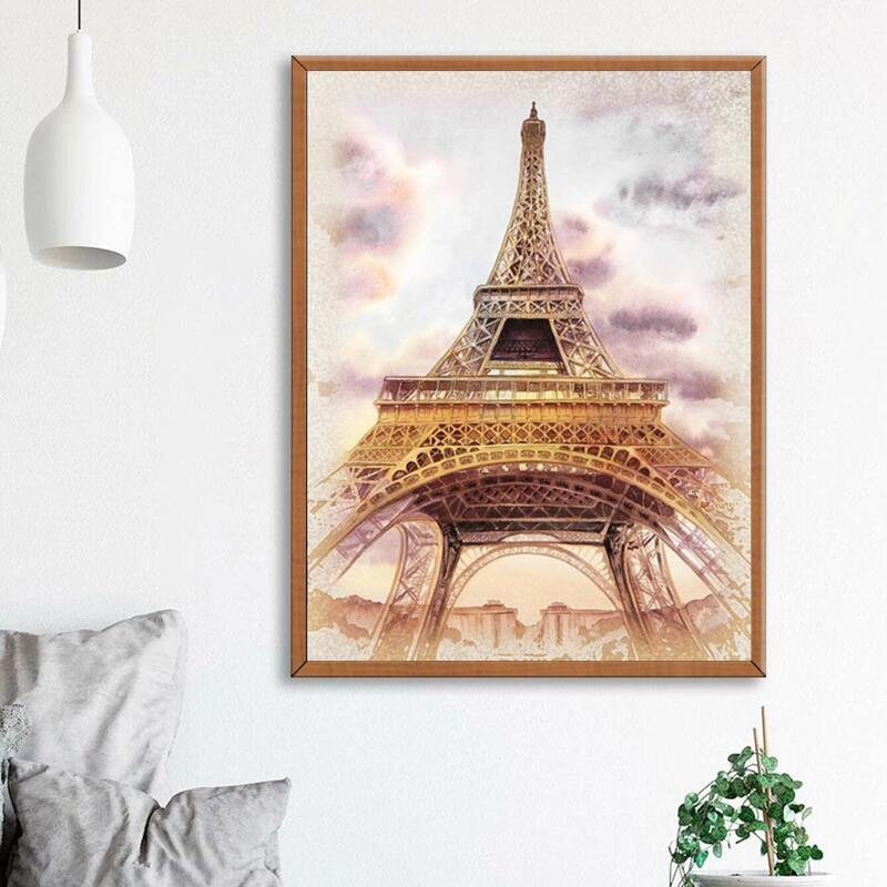 

Eiffel Tower Print DIY Diamond Painting Without Frame, Multicolor