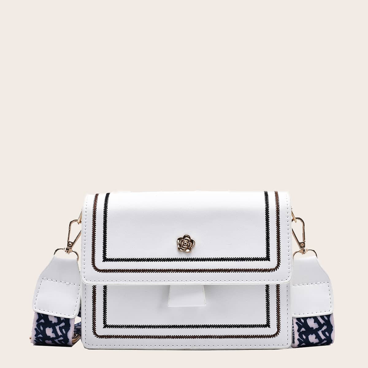 

Stitch Detail Crossbody Bag, White