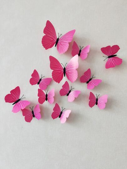 12 قطعة/مجموعة ملصقات حائط بشكل فراشات ثلاثية الأبعاد، ملصقات بلاستيكية بسيطة بشكل فراشات لديكور المنزل، ملصقات، ديكور حائط، ديكال فينيل لديكورات المنزل، عناصر ديكور الربيع لتنشيط منزلك، ملصقات ديكور رامة هدايا عيد الميلاد والتخرج