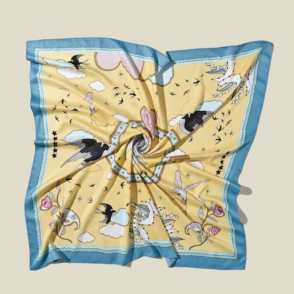 

Heart Animal Pattern Bandana, Yellow