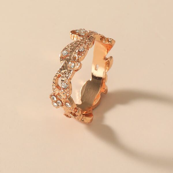 

Rhinestone Decor Ring, Gold