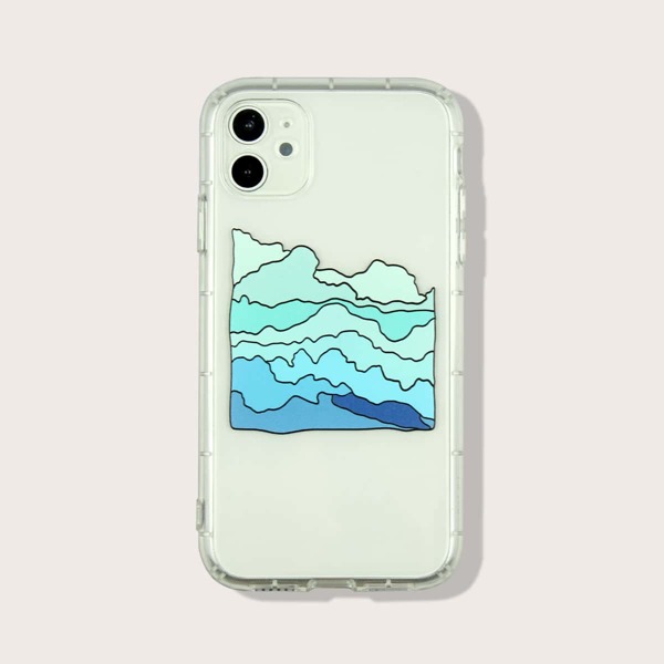 

1pc Graphic iPhone Case, Clear