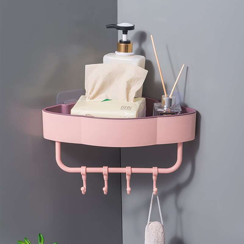

1pc Triangle Bathroom Storage Rack, Pink