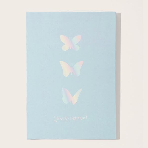 

1pc Butterfly Print Random Foldable Mirror, Multicolor