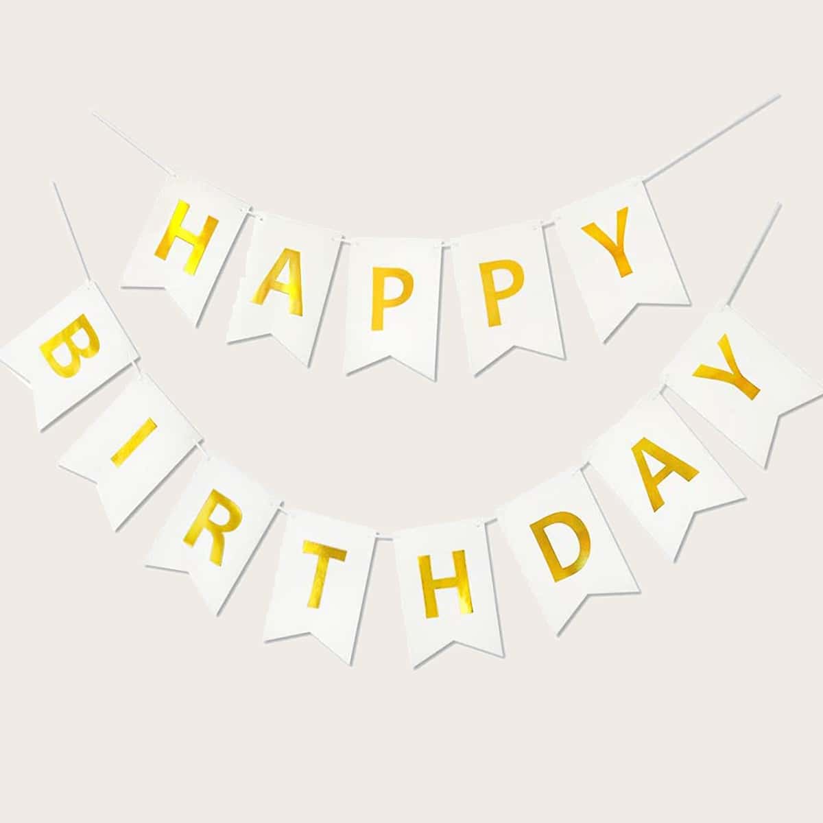 

1pc Birthday Decoration Pull Flag, White