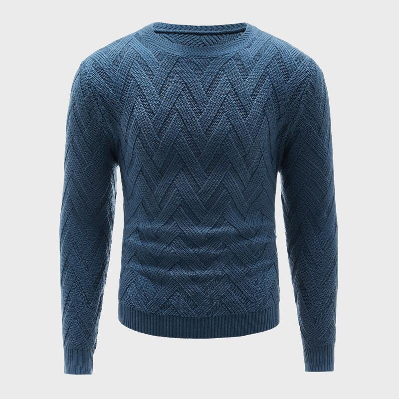 

Guys Textured Knit Solid Sweater, Blue