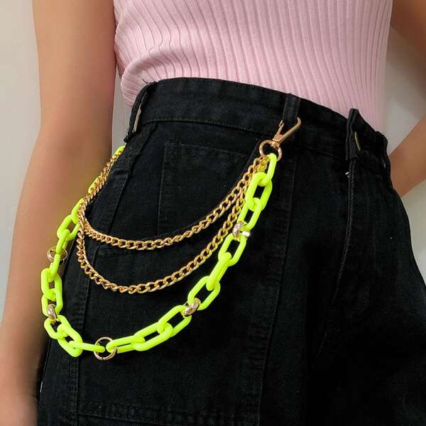 

Kids Acrylic & Metal Pant Chain, Green