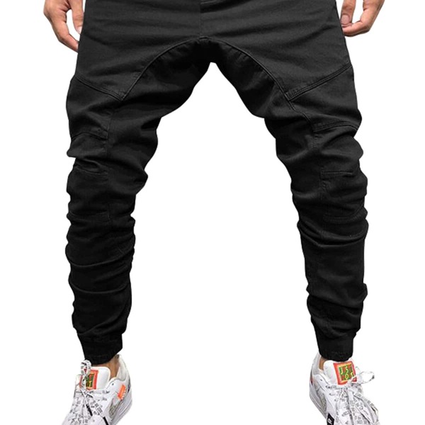 

Men Drawstring Waist Zipper Detail Sweatpants, Black