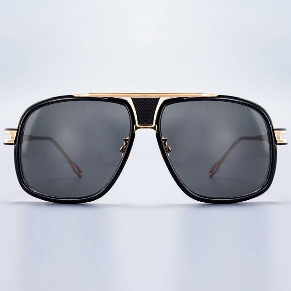 

Large Metal Aviator Sunglasses, Black