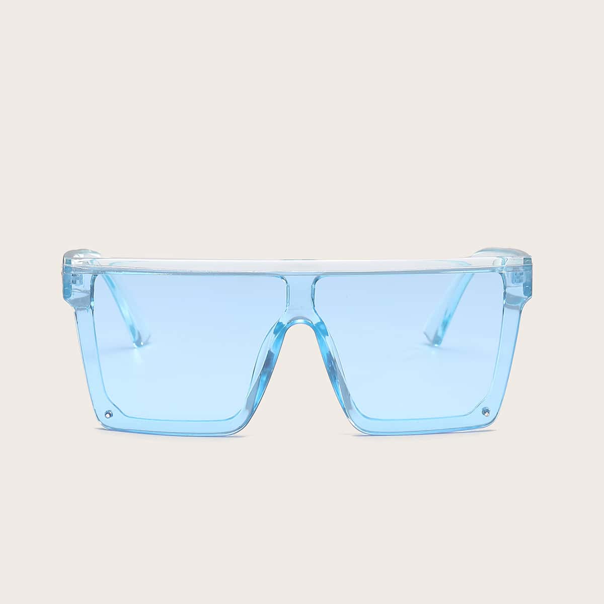 

Guys Flat Top Shield Clear Sunglasses, Blue