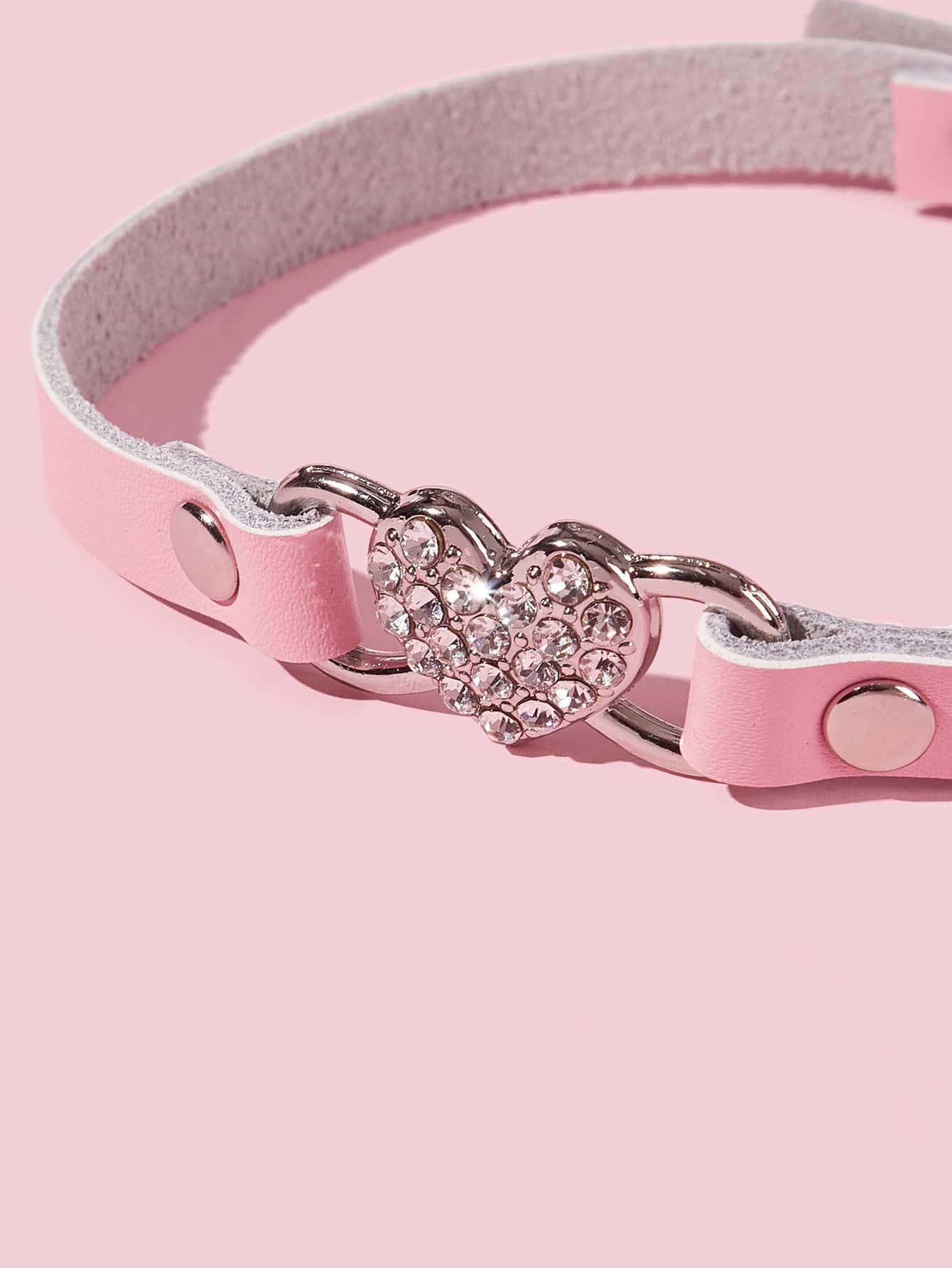 1入組水鑽裝飾狗狗頸環 - 粉色 - 查看 1