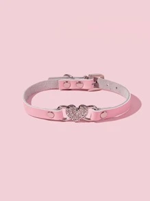 1入組水鑽裝飾狗狗頸環 - 粉色 - 查看 2