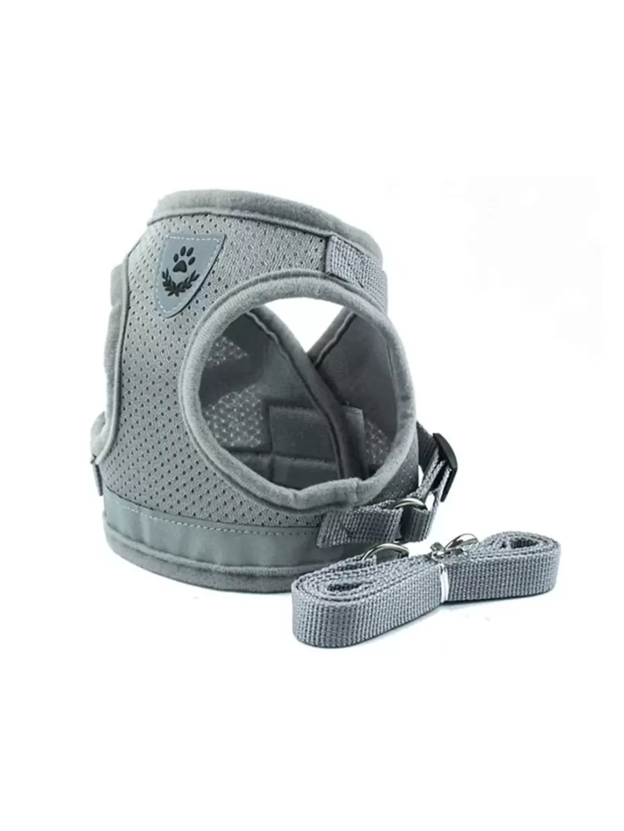 1入組狗狗背帶和1入組狗狗皮帶 - 灰色 - 查看 1