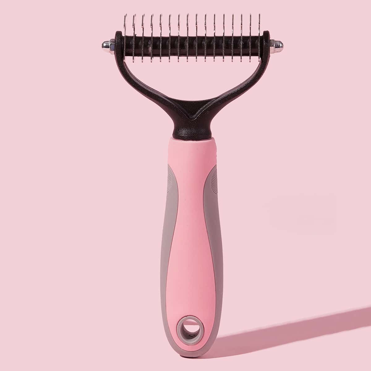 

1pc Dog Hair Removal Double-sided Grooming Comb, Pink