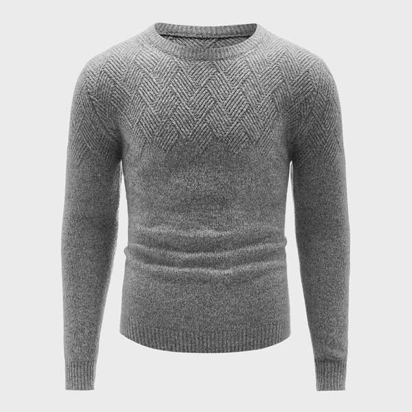

Men Solid Crew Neck Sweater, Grey