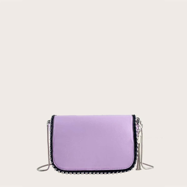 

Mini Tassel Decor Chain Crossbody Bag, Purple