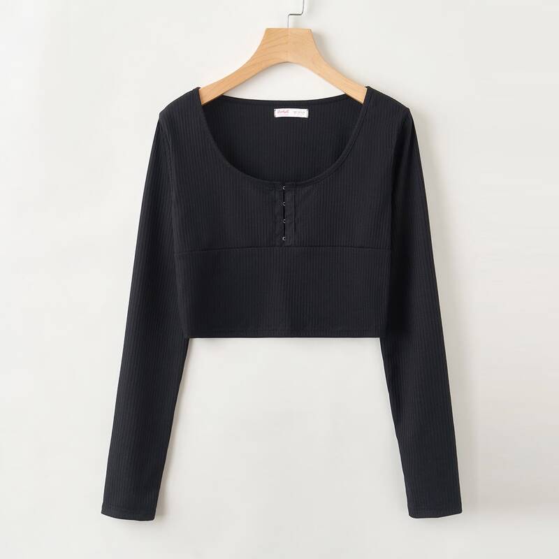 

Solid Crop Tee, Black