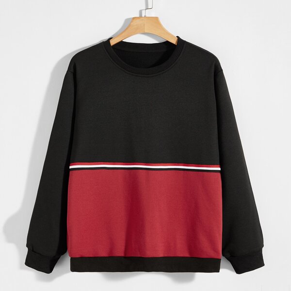 

Men Color Block Striped Sweatshirt, Multicolor