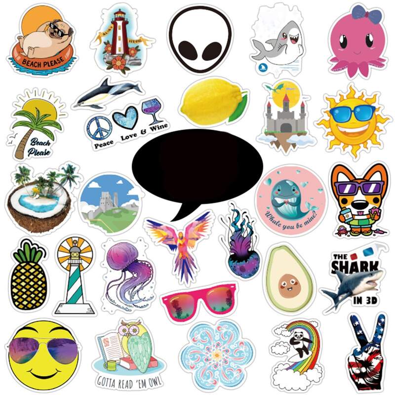 

100pcs Aquatic Creatures Sticker, Multicolor