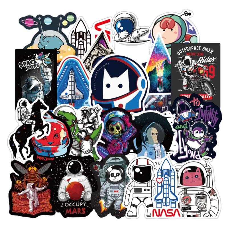 

100pcs Astronaut Graphic Sticker, Multicolor
