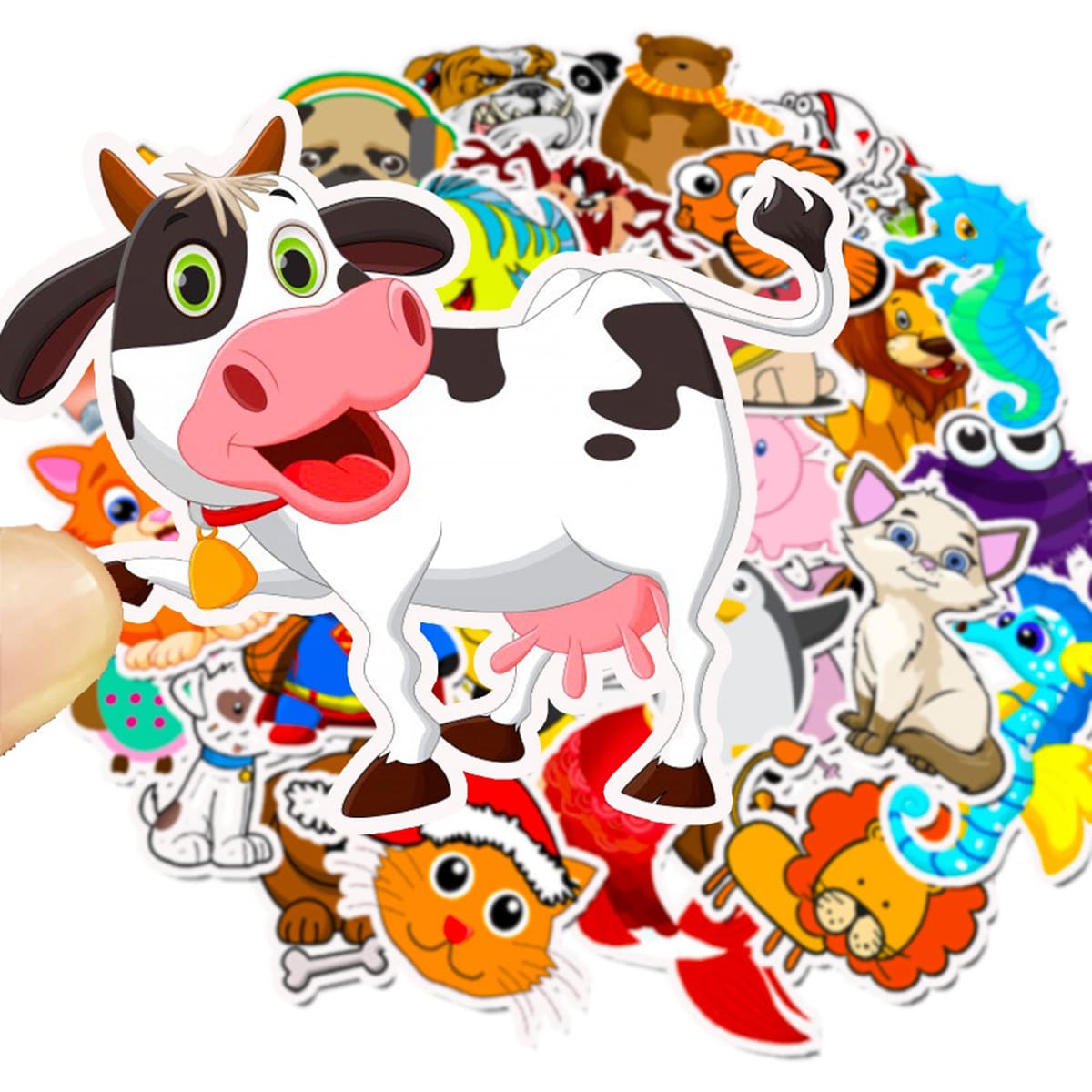 

50pcs Cartoon Animal Sticker, Multicolor