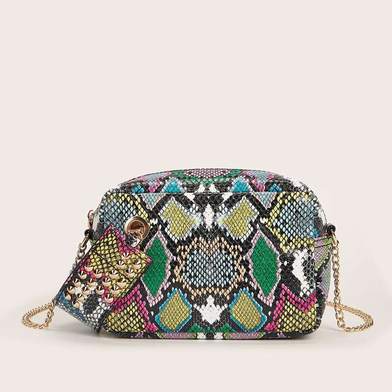 

Snakeskin Crossbody Bag, Multicolor