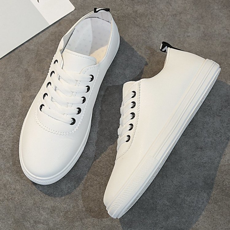 

Solid Lace-up Sneakers, White