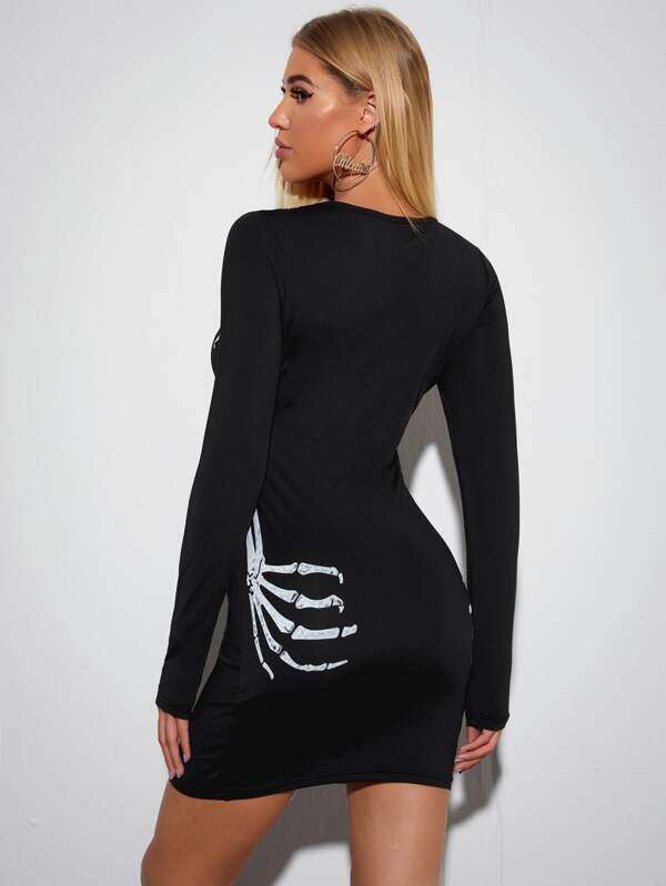 skeleton bodycon dress