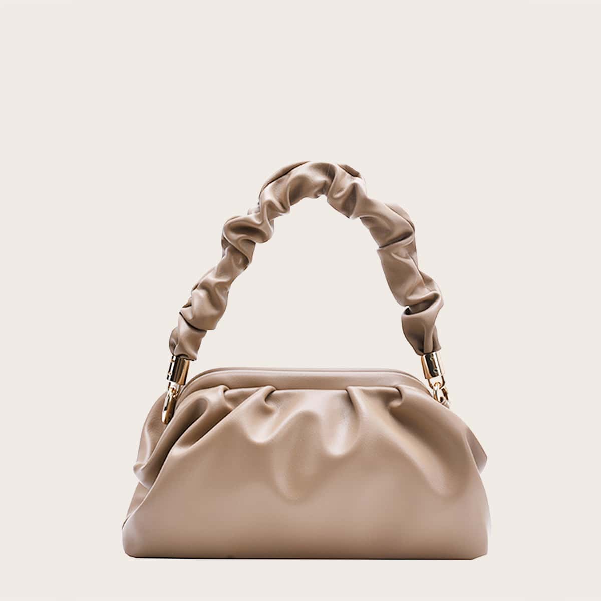 

Minimalist Ruched Bag, Khaki