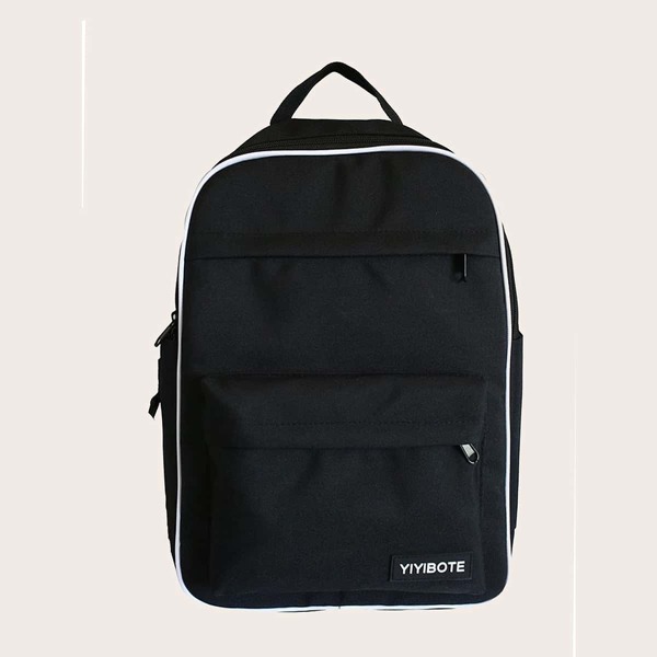

Pocket Front Letter Graphic Backpack, Black