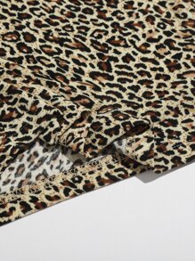 SHEIN Privé 方形領豹紋短版背心上衣 - 彩色 - 查看 5