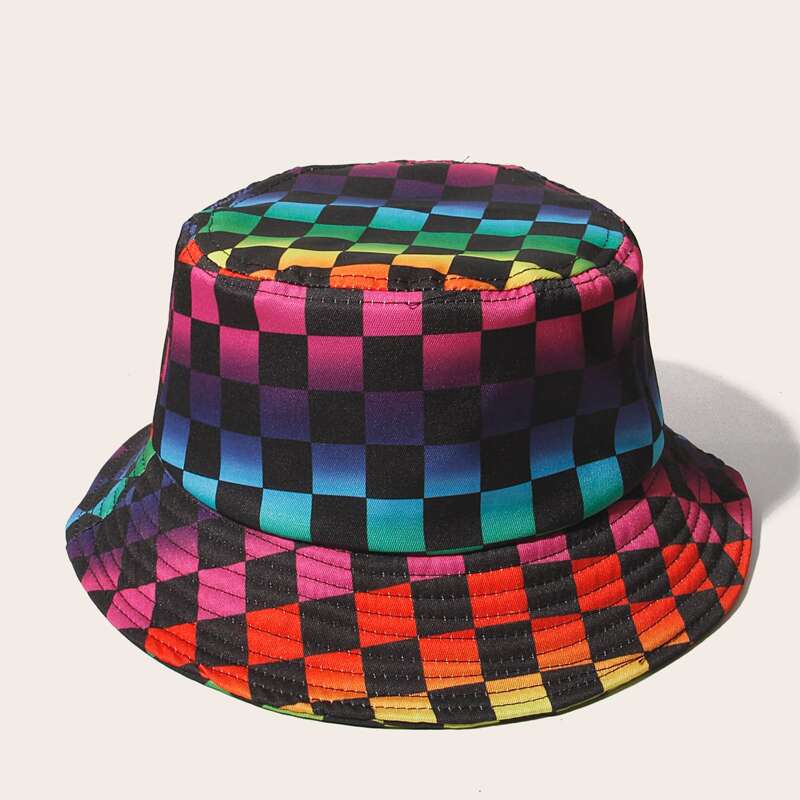 

Guys Ombre Plaid Bucket Hat, Multicolor