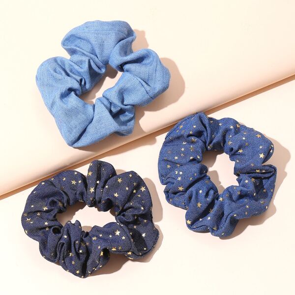 

3pcs Star Pattern Scrunchie, Multicolor