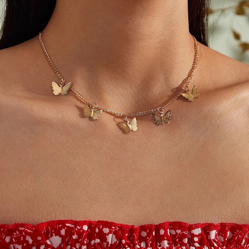 

Butterfly Design Choker, Gold