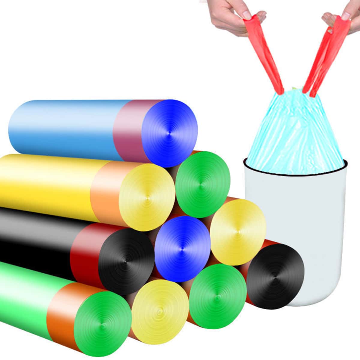 

5rolls Random Color Garbage Bag, Multicolor