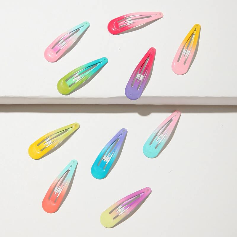 

10pcs Colorful Hair Clip, Multicolor
