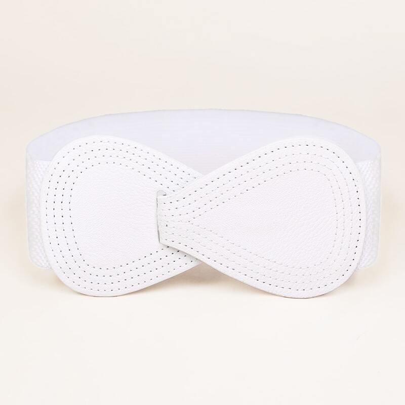 

Bow Knot Decor Wide Belt, White