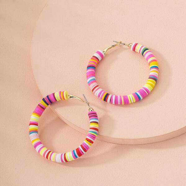

Colorful Hoop Earrings, Multicolor