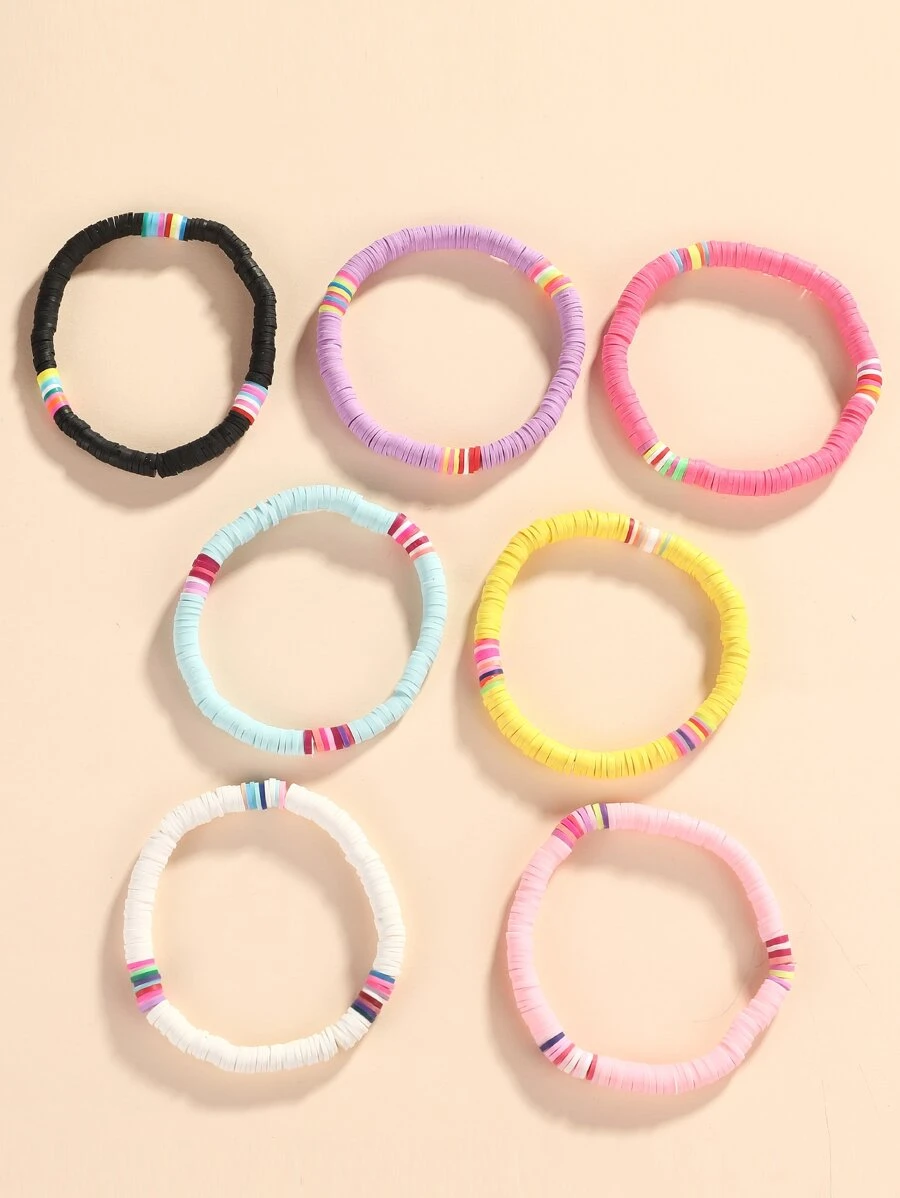 7pcs Colorful Beaded Bracelet - Multicolor - View 1