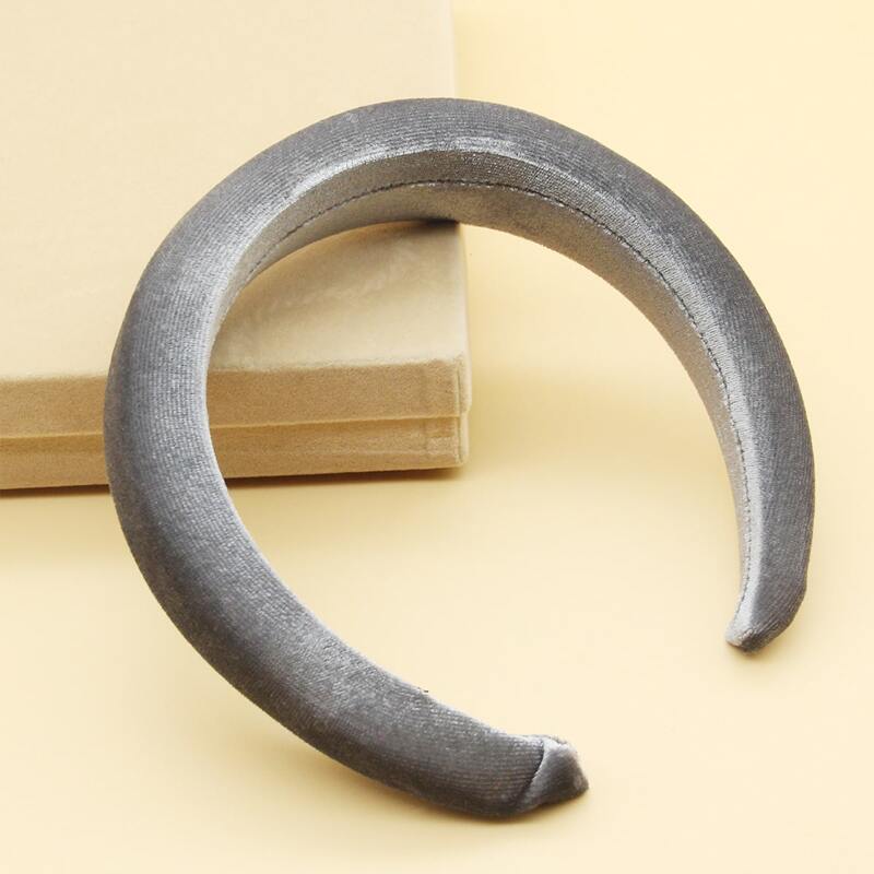 

Velvet Solid Hair Hoop, Grey