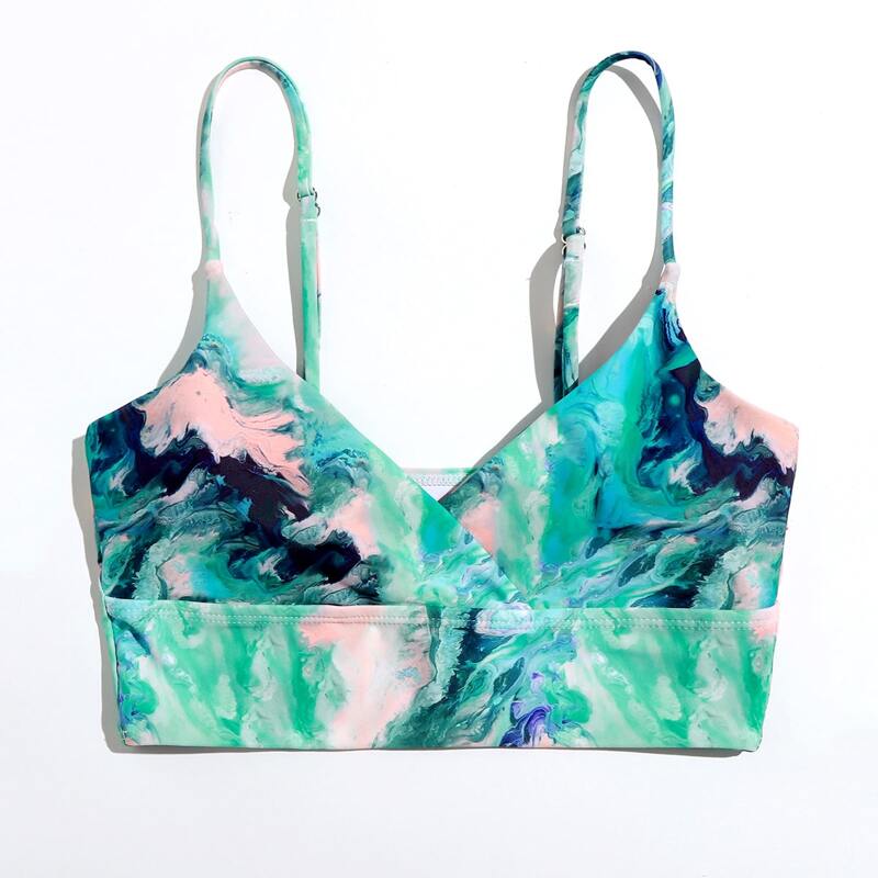 

Water Color Bikini Top, Green