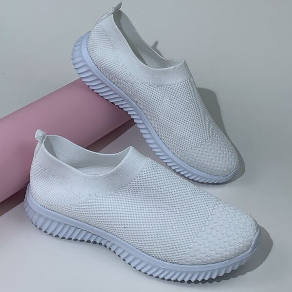 

Slip On Knit Sneakers, White
