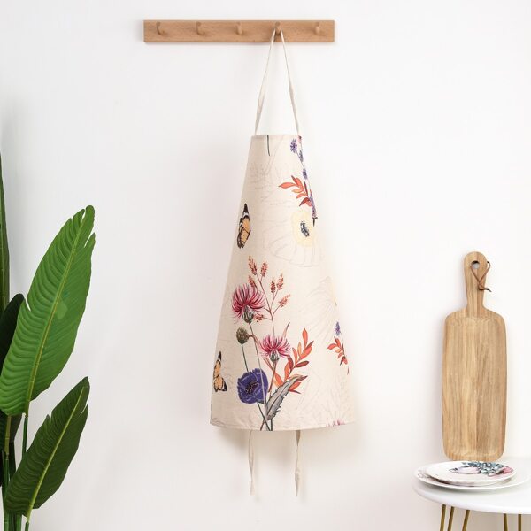 

Flower & Butterfly Print Apron, Multicolor