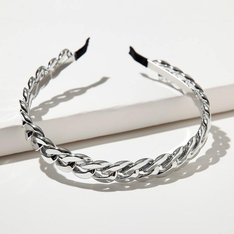 

Chain Design Hair Hoop, Silver