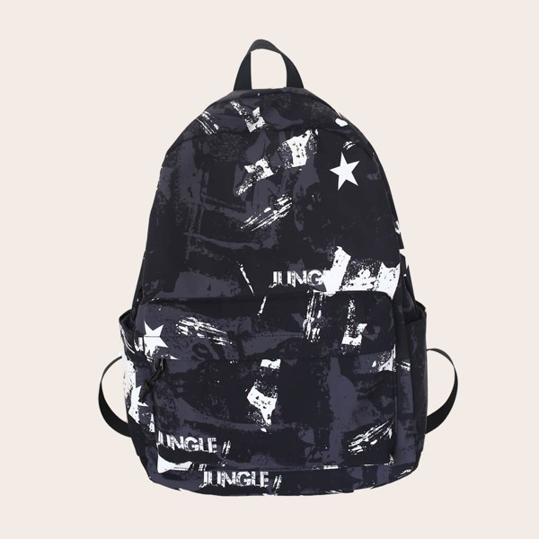 

Pocket Front Colorblock Backpack, Black
