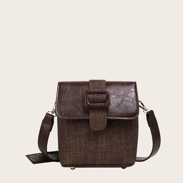 

Flap Crossbody Bag, Coffee brown