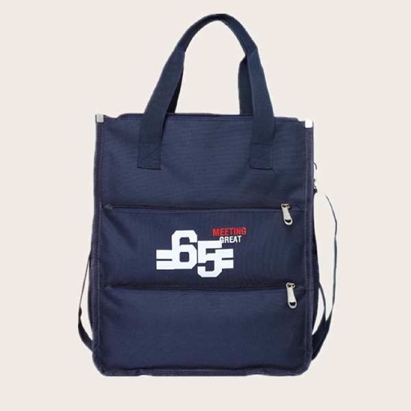 

Boys Pocket Side Letter Graphic Satchel Bag, Blue