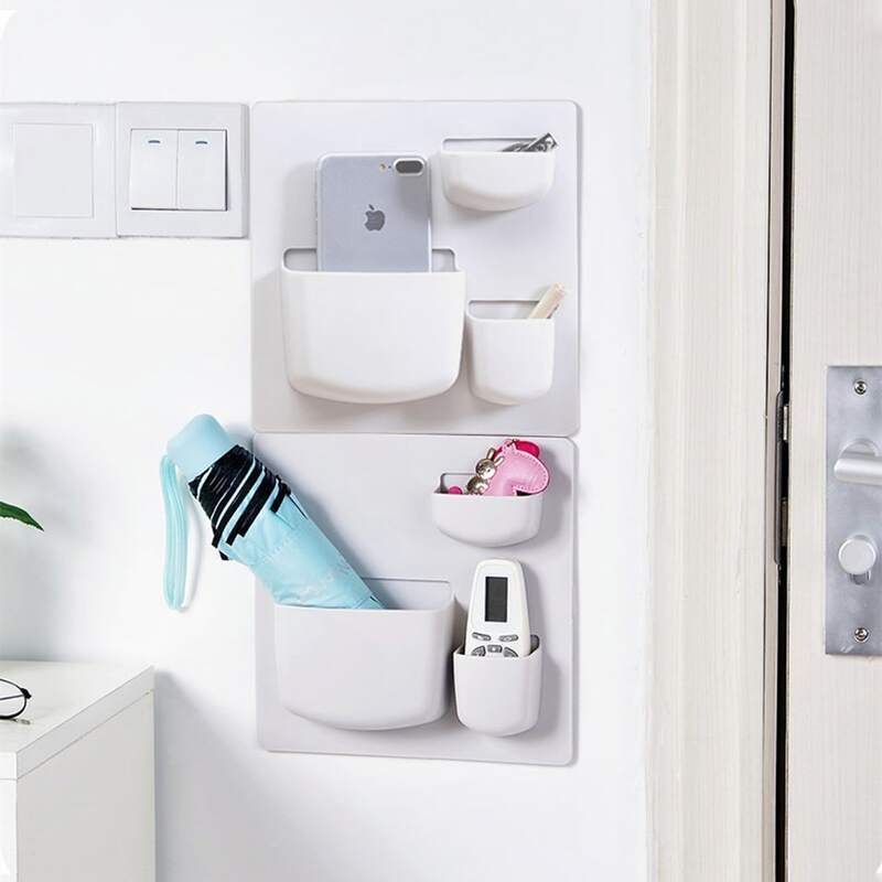 

1pc Wall Mounted Storage Rack, Light grey