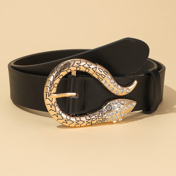 

Serpentine Buckle Belt, Black